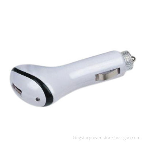 Portable USB Car Charger for iPhone/iPad/iPod/Samsung/HTC/Blackberry, LED Indicator, 5V/1A